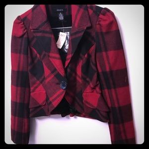 Red and black Blazer.